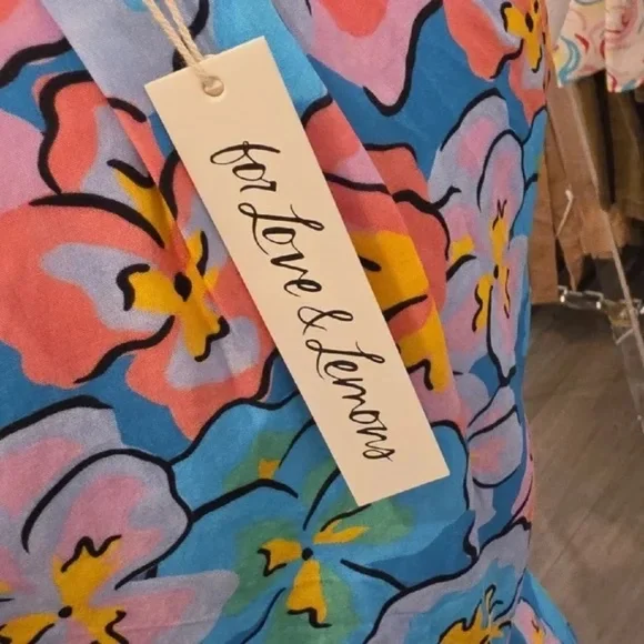 🔥 NWT's For Love & Lemons Floral Wrap Mini Dress Size Small - Picture 4 of 6